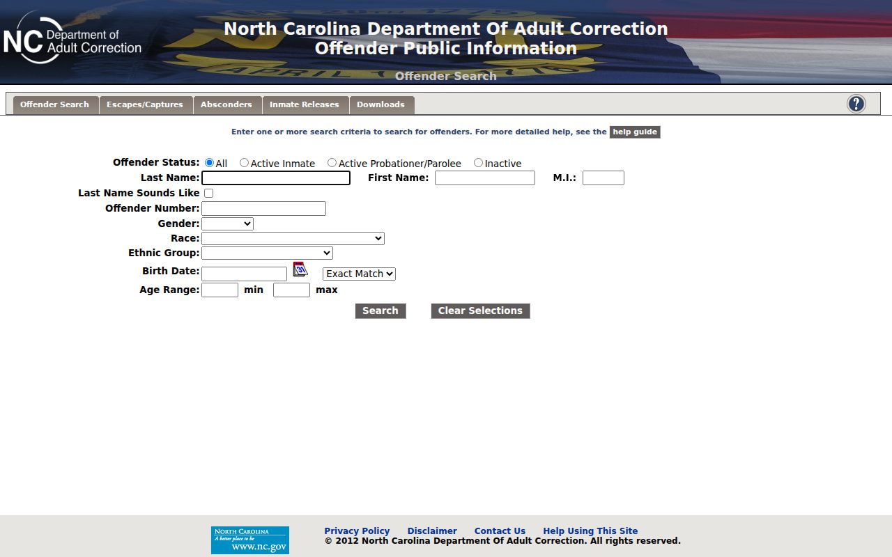 NCDAC offender search used after a Sampson County arrest