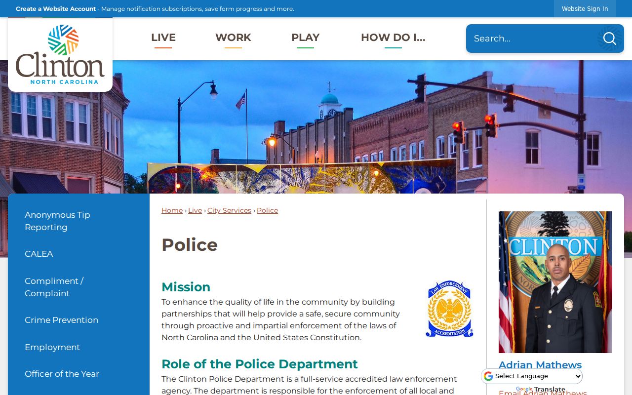 Clinton Police Department serving Clinton criminal records requests