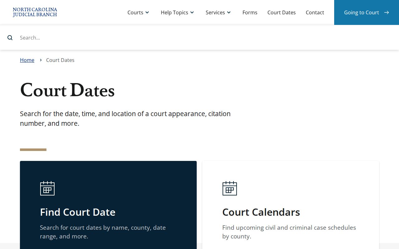 Sampson County criminal court case date search
