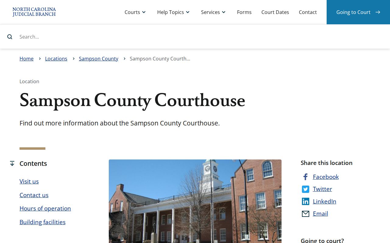 Sampson County criminal court cases courthouse page